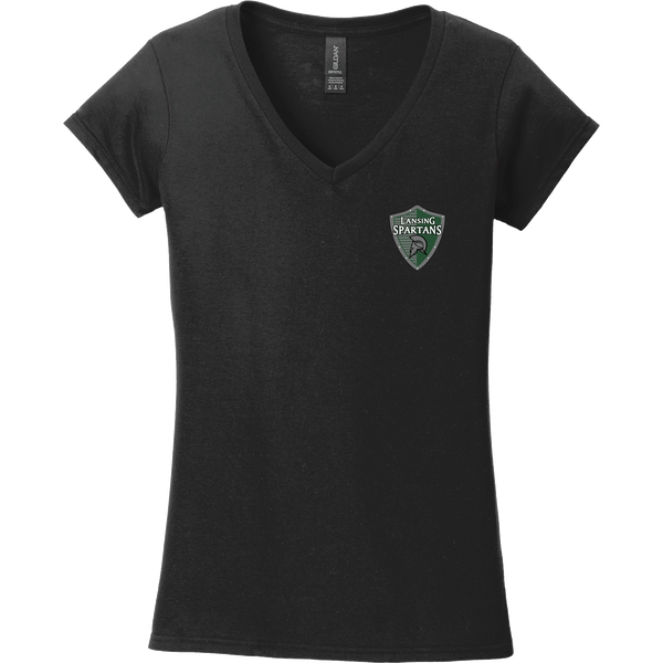 Lansing Spartans Softstyle Ladies Fit V-Neck T-Shirt