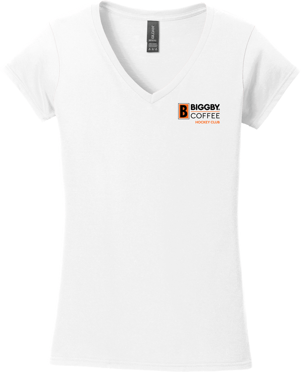 Biggby Coffee Hockey Club Softstyle Ladies Fit V-Neck T-Shirt