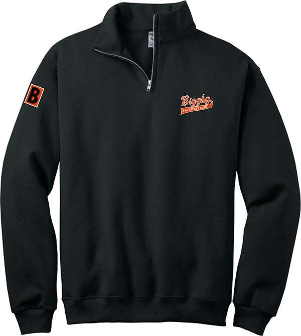 Biggby Coffee AAA NuBlend 1/4-Zip Cadet Collar Sweatshirt