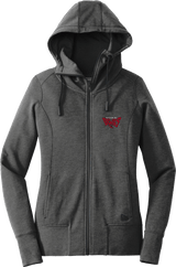 York Devils New Era Ladies Tri-Blend Fleece Full-Zip Hoodie