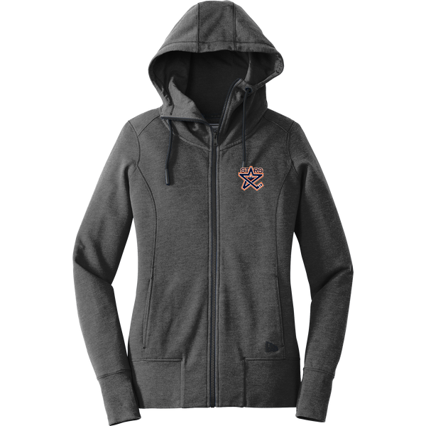 NY Stars New Era Ladies Tri-Blend Fleece Full-Zip Hoodie