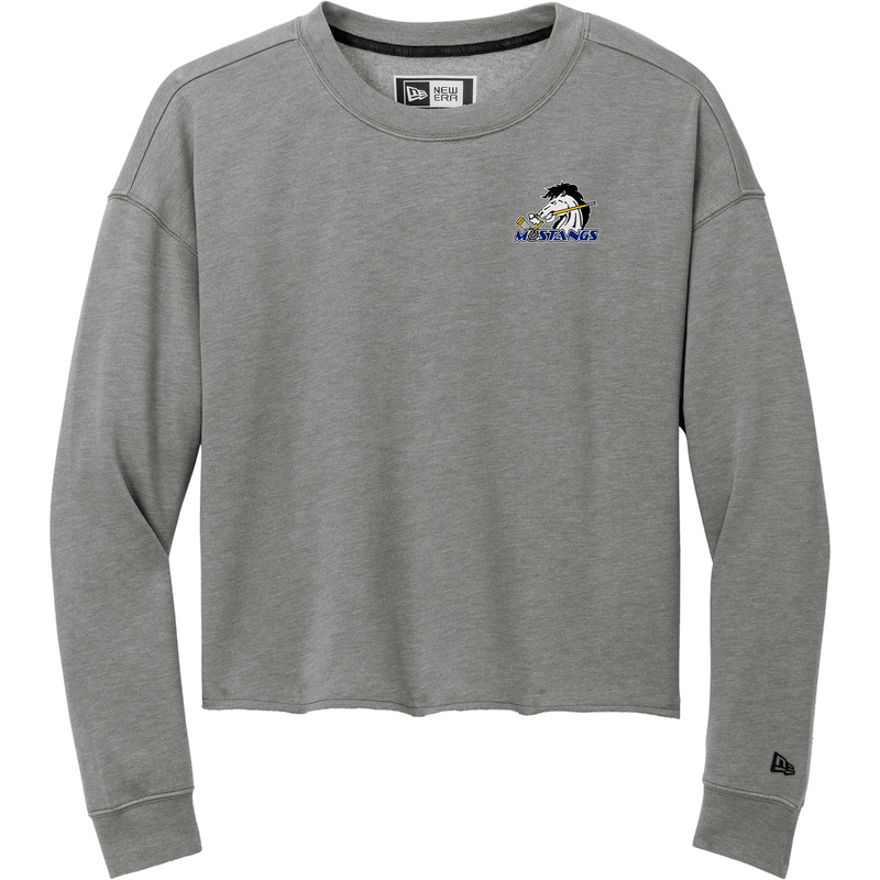 Mid-State Mustangs New Era Ladies Tri-Blend Fleece Crop Crew