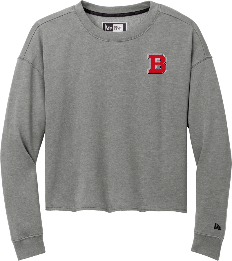 CT Bobcats New Era Ladies Tri-Blend Fleece Crop Crew