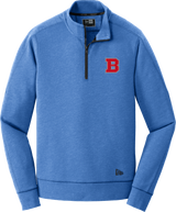 CT Bobcats New Era Tri-Blend Fleece 1/4-Zip Pullover