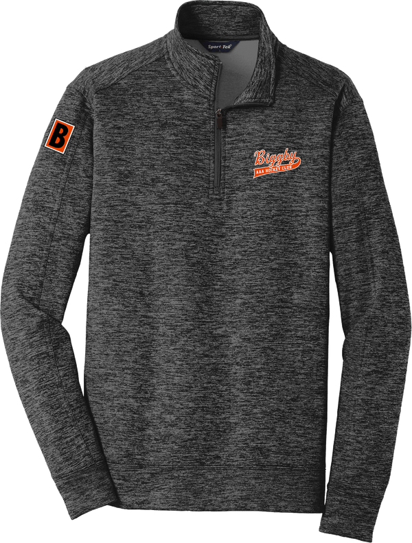 Biggby Coffee AAA PosiCharge Electric Heather Fleece 1/4-Zip Pullover